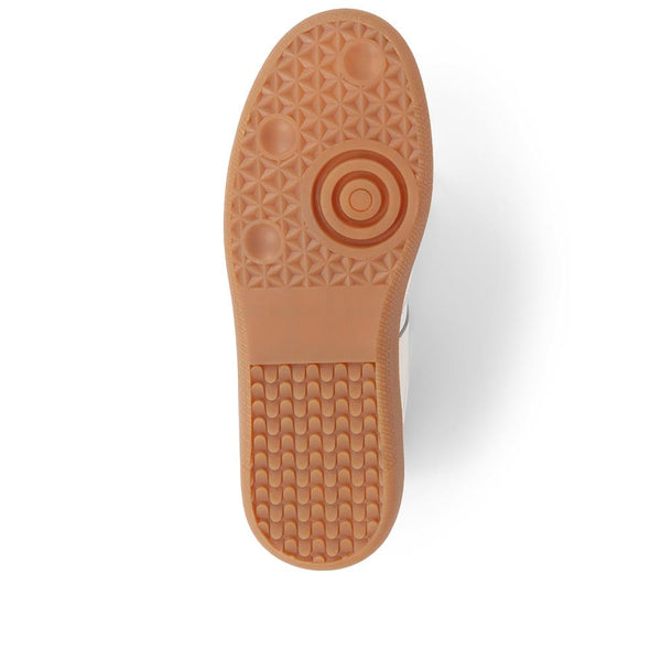 Jones Bootmaker Outlet Beatricia Leather Trainers - White-Gold