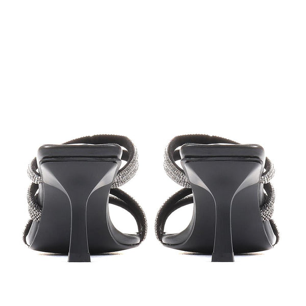 Jones Bootmaker Outlet Bertilla Diamante Heeled Mules - Black