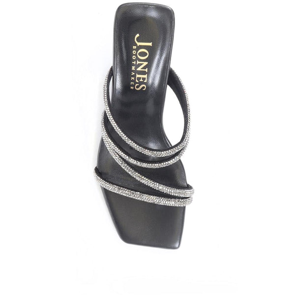Jones Bootmaker Outlet Bertilla Diamante Heeled Mules - Black