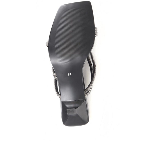 Jones Bootmaker Outlet Bertilla Diamante Heeled Mules - Black