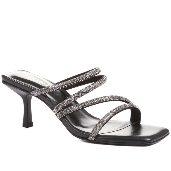 jones bootmaker Outlet Bertilla Diamante Heeled Mules - Black