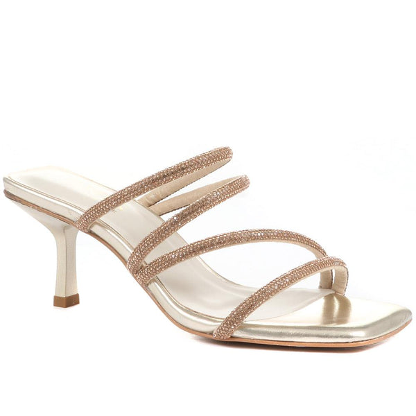 jones bootmaker Outlet Bertilla Diamante Heeled Mules - Gold