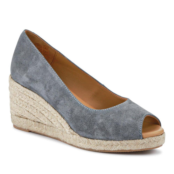 jones bootmaker Outlet Biaggia Tall Leather Espadrilles - Grey Suede