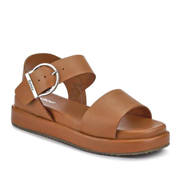 jones bootmaker Outlet Big-Buckled Leather Sandals - Tan