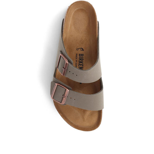 Jones Bootmaker Outlet Birko-Flor Double Buckle Mule Sandals - Stone