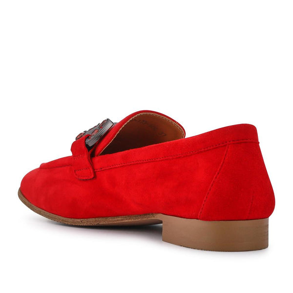 Jones Bootmaker Outlet Buckle-Detailed Slip-On Shoes - Berry Suede