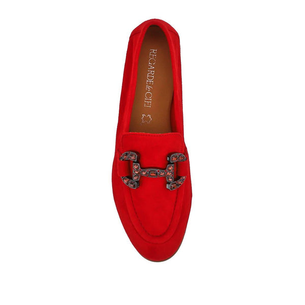 Jones Bootmaker Outlet Buckle-Detailed Slip-On Shoes - Berry Suede
