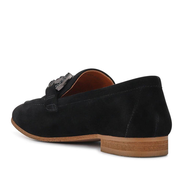 Jones Bootmaker Outlet Buckle-Detailed Slip-On Shoes - Black Suede