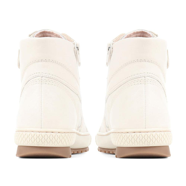 Jones Bootmaker Outlet Bulner High Top Leather Trainers - Cream