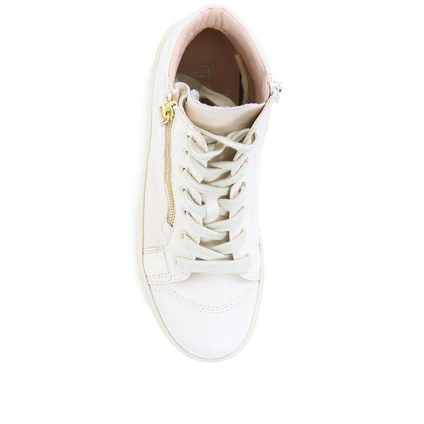 Jones Bootmaker Outlet Bulner High Top Leather Trainers - Cream