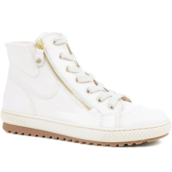 jones bootmaker Outlet Bulner High Top Leather Trainers - Cream