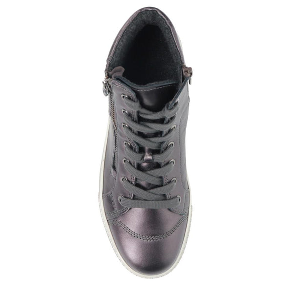 Jones Bootmaker Outlet Bulner High Top Leather Trainers - Pewter