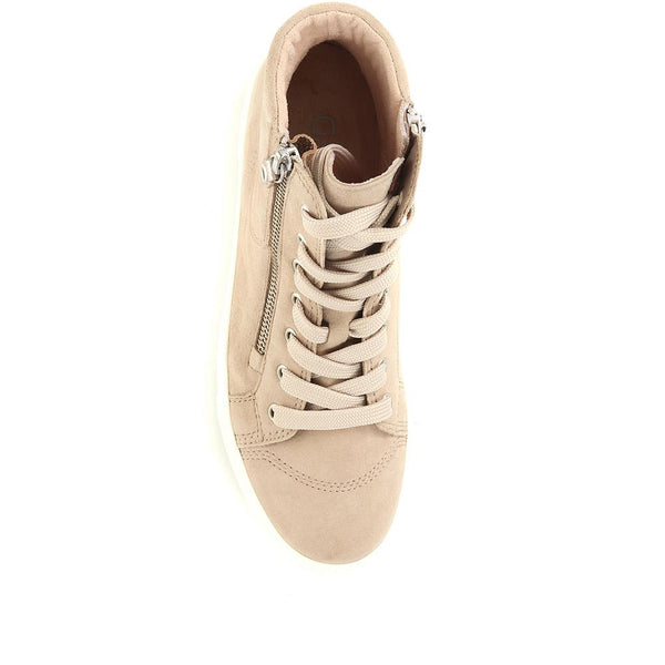Jones Bootmaker Outlet Bulner Suede High-Top Trainers - Sand Suede