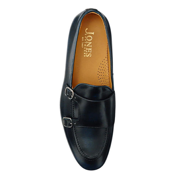 Jones Bootmaker Outlet Callington Smart Leather Buckle Shoes - Navy