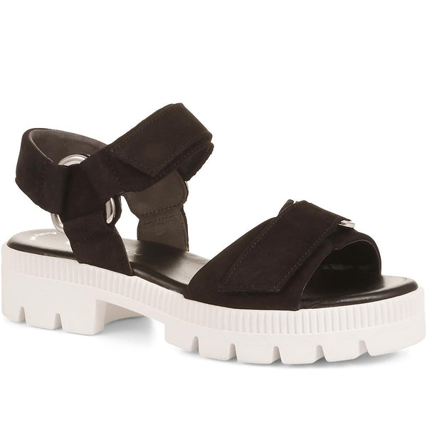 jones bootmaker Outlet Cape Chunky Platform Sandals - Black-White