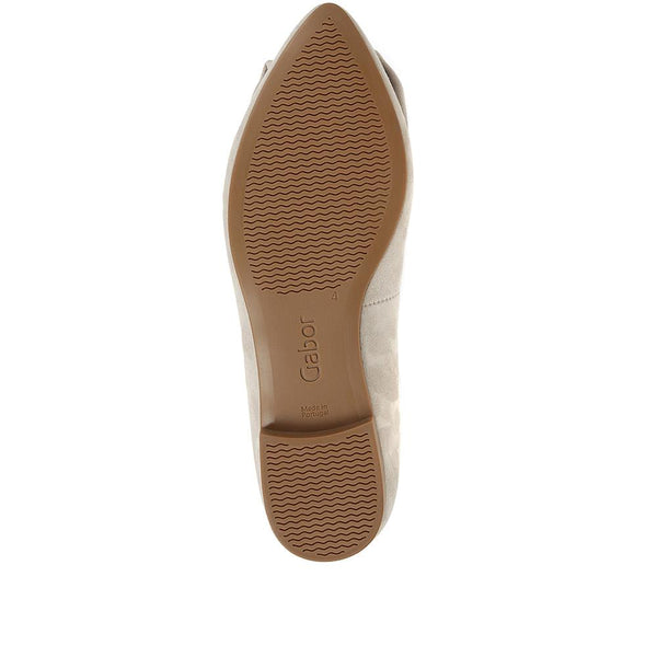 Jones Bootmaker Outlet Cardy Leather Ballerina Pumps - Taupe