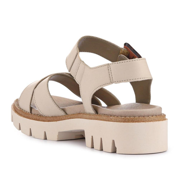 Jones Bootmaker Outlet Chunky Leather Twin-Strap Sandals - Beige