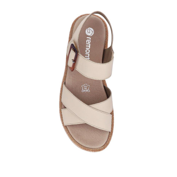 Jones Bootmaker Outlet Chunky Leather Twin-Strap Sandals - Beige