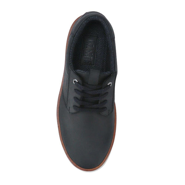 Jones Bootmaker Outlet Cushioned Leather Lace-Up Trainers - Black