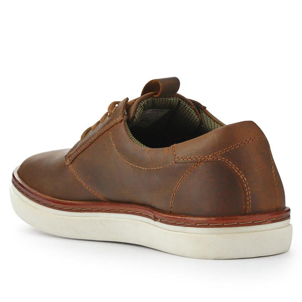 Jones Bootmaker Outlet Cushioned Leather Lace-Up Trainers - Tan