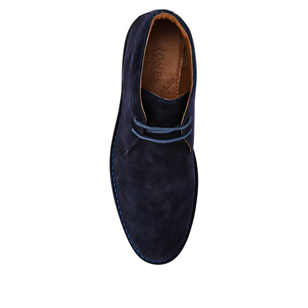 Jones Bootmaker Outlet Desert1 Leather Chukka Boots - Navy Suede