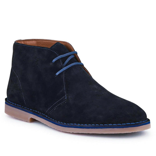 jones bootmaker Outlet Desert1 Leather Chukka Boots - Navy Suede