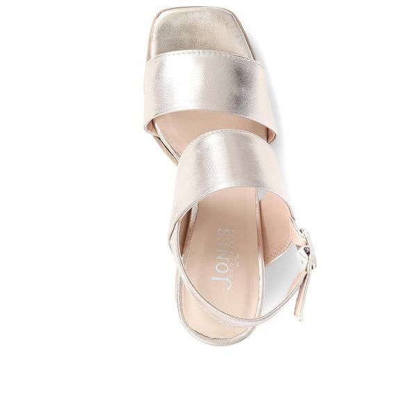 Jones Bootmaker Outlet Diona Leather Platform Sandals - Light Gold