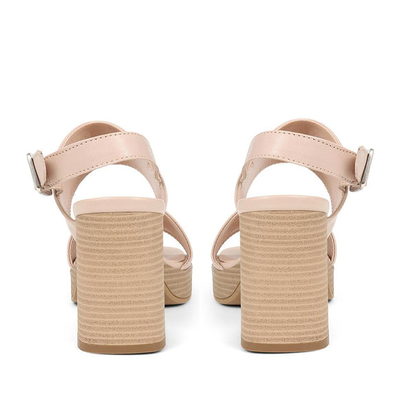 Jones Bootmaker Outlet Diona Leather Platform Sandals - Nude