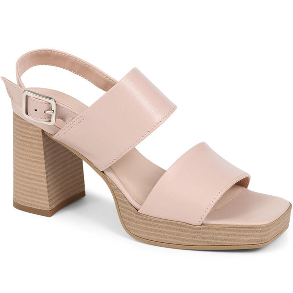 jones bootmaker Outlet Diona Leather Platform Sandals - Nude