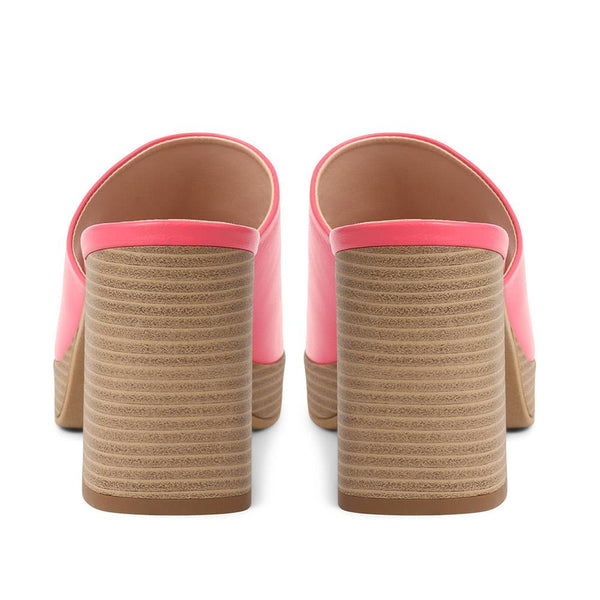 Jones Bootmaker Outlet Dominica Leather Heeled Mules - Pink