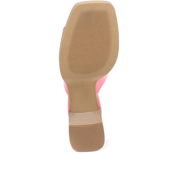 Jones Bootmaker Outlet Dominica Leather Heeled Mules - Pink
