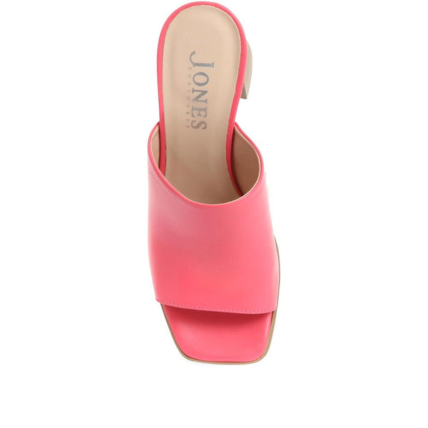 Jones Bootmaker Outlet Dominica Leather Heeled Mules - Pink