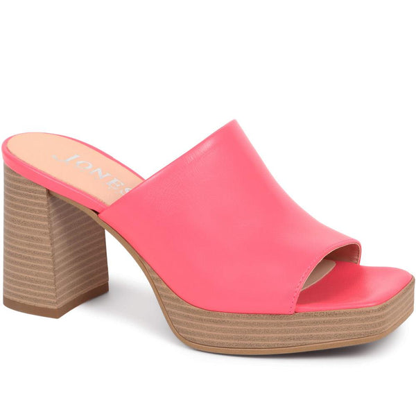 jones bootmaker Outlet Dominica Leather Heeled Mules - Pink