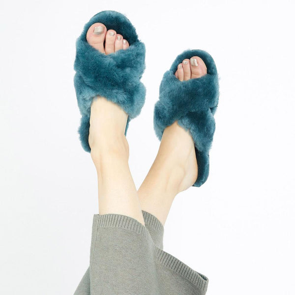 Jones Bootmaker Outlet Dory Sheepskin Slippers - Green