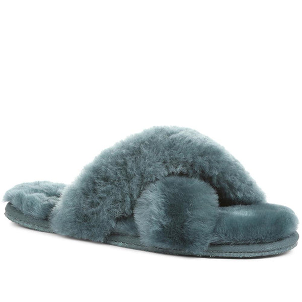 jones bootmaker Outlet Dory Sheepskin Slippers - Green