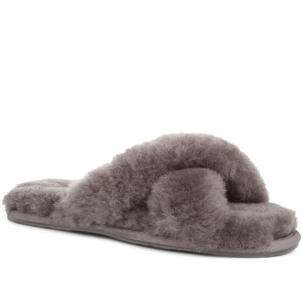 jones bootmaker Outlet Dory Sheepskin Slippers - Grey