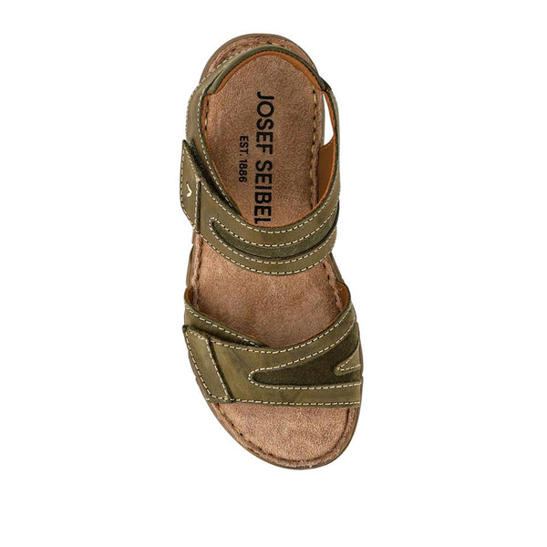 Jones Bootmaker Outlet Dual Touch-Fastening Leather Sandals - Green