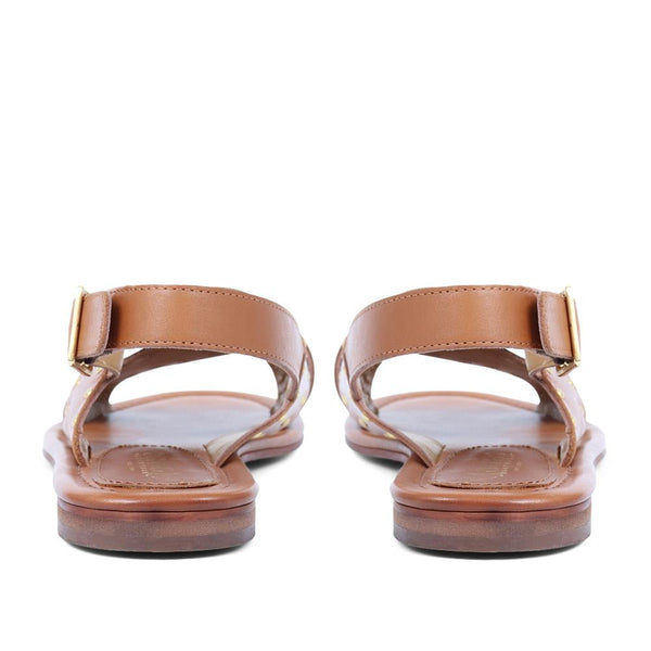 Jones Bootmaker Outlet Elda Cross Over Studded Sandals - Tan