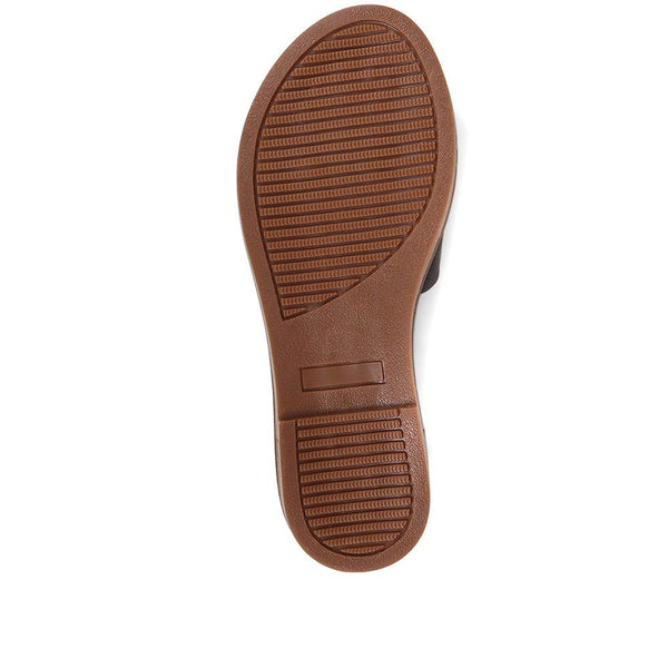 Jones Bootmaker Outlet Emillina Leather Buckle Mule Sandals - Black