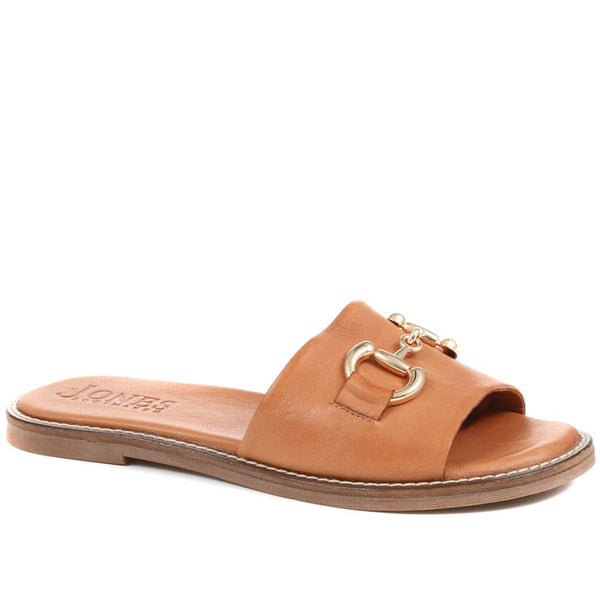 jones bootmaker Outlet Emillina Leather Buckle Mule Sandals - Tan