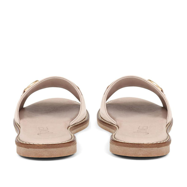 Jones Bootmaker Outlet Emillina Leather Buckle Mule Sandals - Taupe