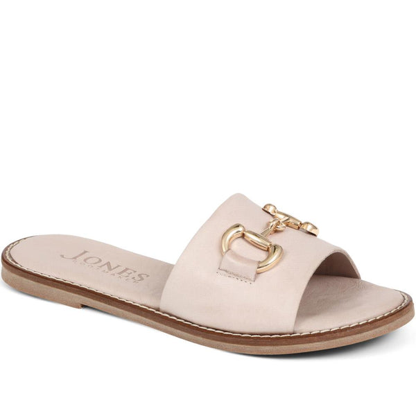 jones bootmaker Outlet Emillina Leather Buckle Mule Sandals - Taupe