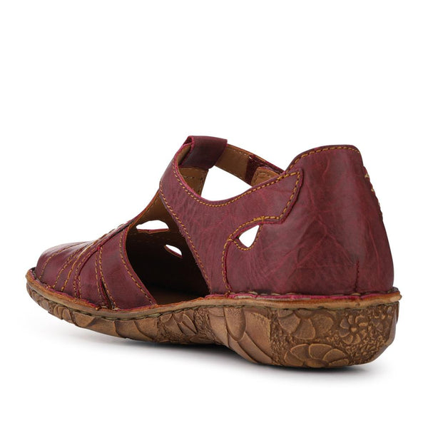 Jones Bootmaker Outlet Enclosed-Heel Leather Sandals - Burgundy