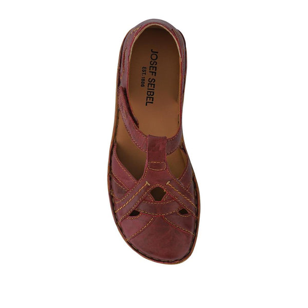 Jones Bootmaker Outlet Enclosed-Heel Leather Sandals - Burgundy