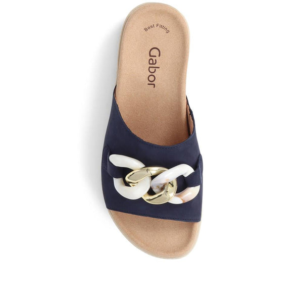 Jones Bootmaker Outlet Erica Embellished Leather Mule Sandals - Blue