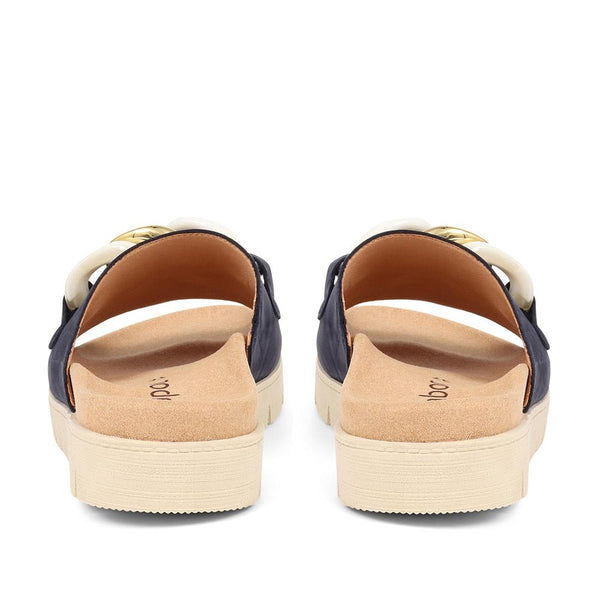 jones bootmaker Outlet Erica Embellished Leather Mule Sandals - Blue