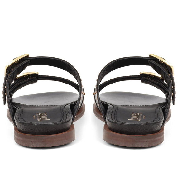 Jones Bootmaker Outlet Eugenia Double Buckle Mules - Black