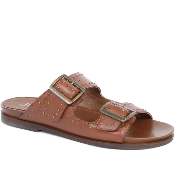 jones bootmaker Outlet Eugenia Double Buckle Mules - Tan