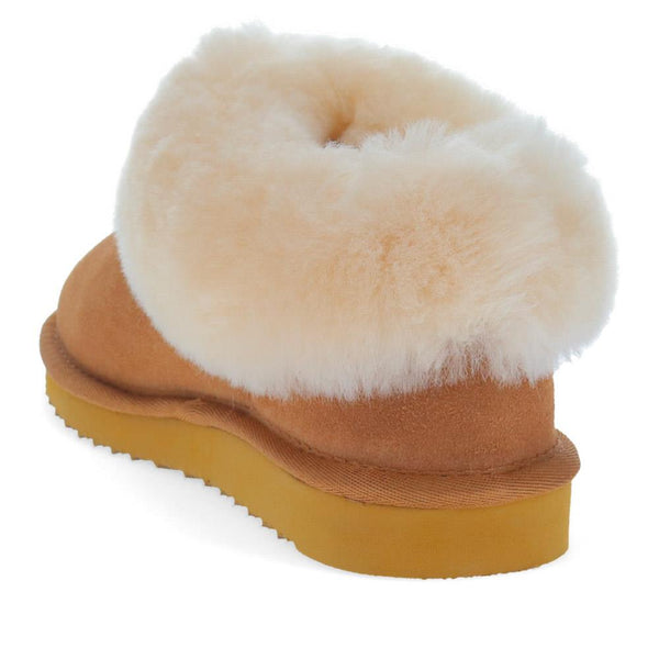 Jones Bootmaker Outlet Fabiola Faux Fur Slippers - Chestnut