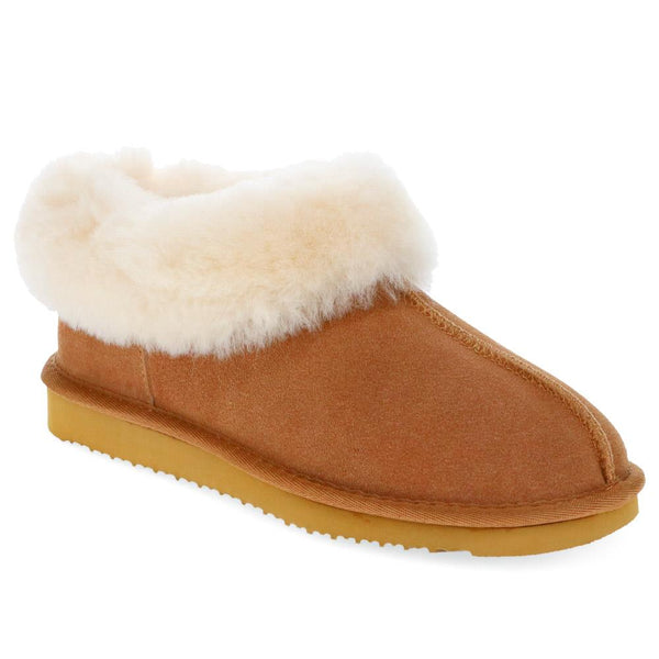 jones bootmaker Outlet Fabiola Faux Fur Slippers - Chestnut